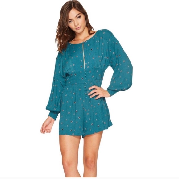 Free People Green Comb Romper - Picture 3 of 5